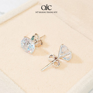 Bông tai nữ bạc 925 chính hãng đính đá CZ QJC cao cấp chống trầy xước phong cách hiện đại sang trọng - BB586XI