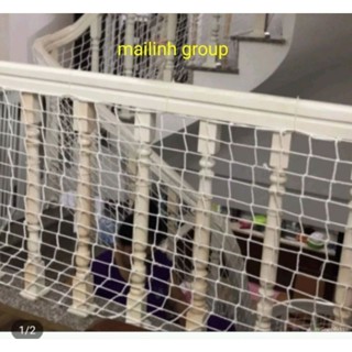  Lưới chắn cầu thang an toàn cho bé   mắt vuông 10x10 ,vuông 5cm x 5cm   