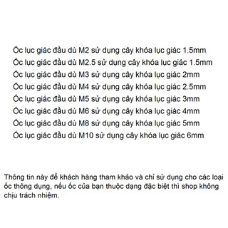 Ốc tán Đen M3 M4 M5 M6 M8 M10