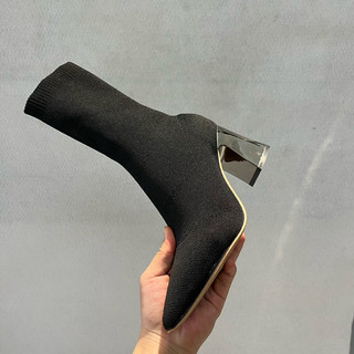 [ Có hình feedback] Boot nữ cổ lửng chất len thời thượng GBN09
