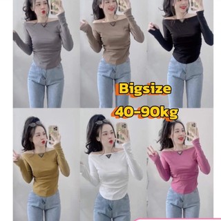 [ SALE ]  ÁO TRỄ VAI MAY LOGO _thun tăm co giãn -  Bigsize:45-85kg
