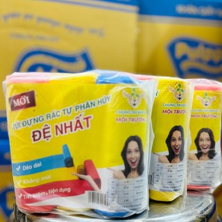 Túi Rác Sinh Học Tự Hủy (3Cuộn Đen/Màu 1Kg Đệ Nhất Garbage Bags Đại/Trung/Tiểu/đặc đại