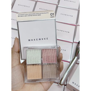 Phấn bắt sáng 4 ô Wakemake Glow Contouring Highlighter Palette