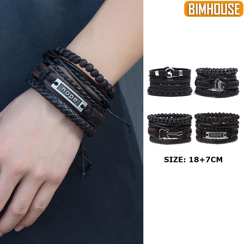 Vòng tay nam BIMHOUSE, vòng đeo tay handmade chất liệu da thời trang cá tính
