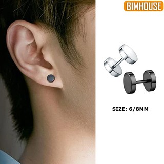 Khuyên tai BIMHOUSE, Bông tai nam nữ titan không gỉ hiphop hình quả tạ (1 chiếc)