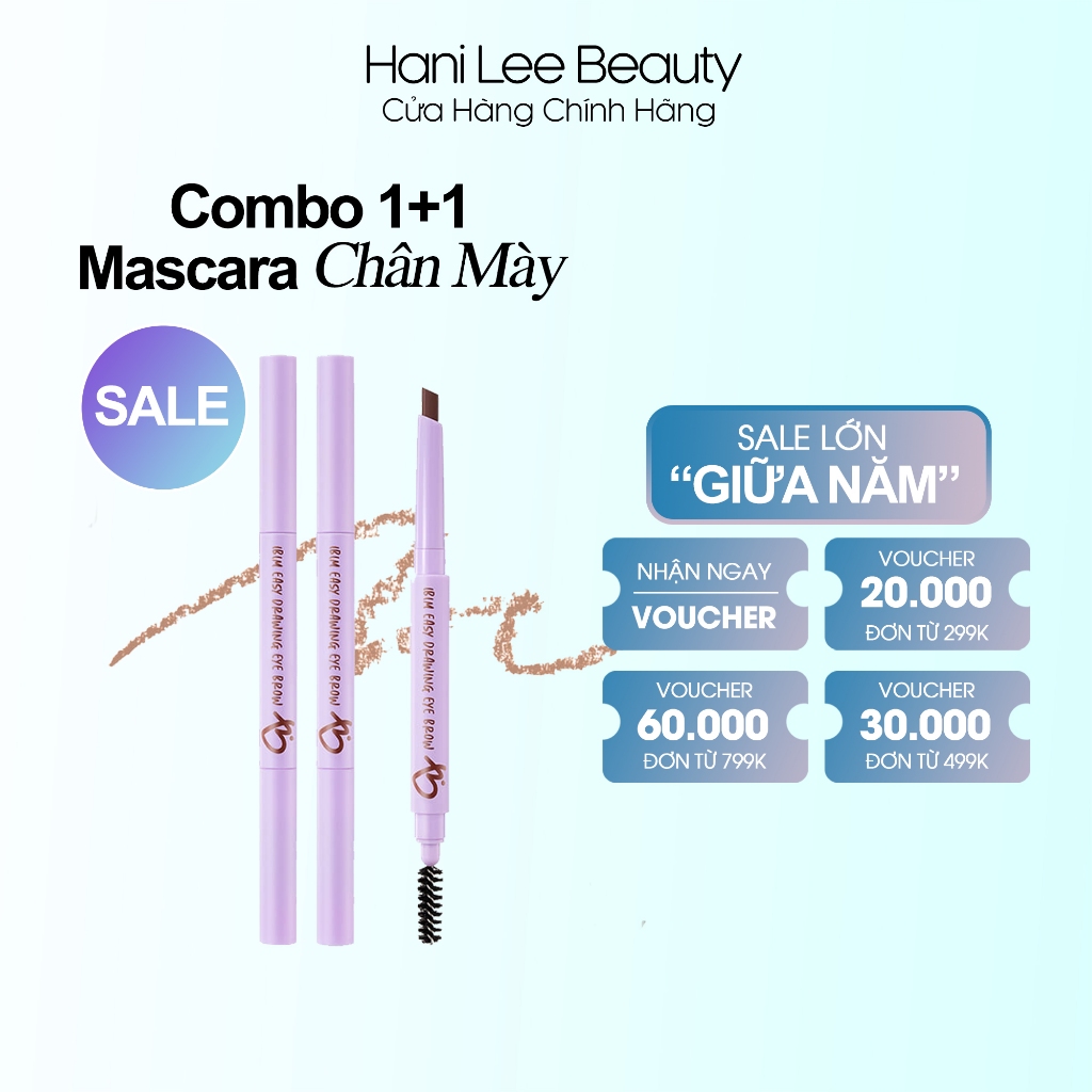 Combo 1+1 Chì Kẻ Mày Nét Mảnh IBIM Easy Drawing Eyebrow
