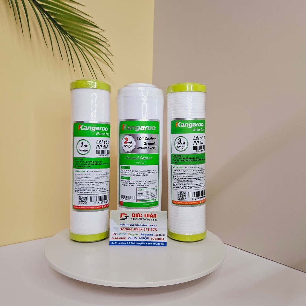 Lõi Lọc Nước Kangaroo Chính Hãng - Lõi 1/2/3 - Giá Từng Lõi