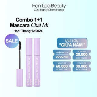 Combo 1+1 mascara chuốt mi siêu dài và cong mi tự nhiên ibim double up volume mascara