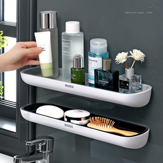 Kệ treo nhà tắm nhà bếp dán tường ECOCO đa năng, giá ngang có thanh treo không cần khoan tường