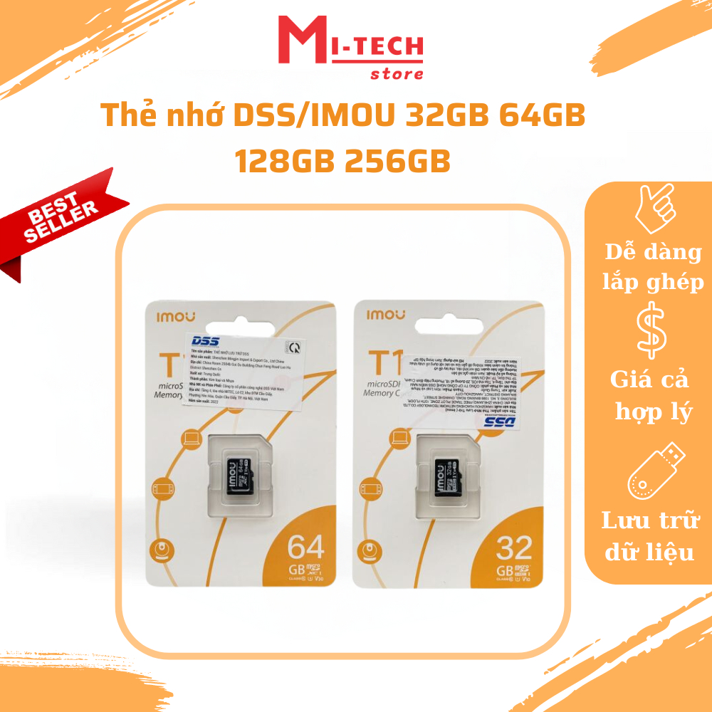 Thẻ nhớ chính hãng DSS/IMOU 32GB 64GB 128GB 256GB, Bảo hành 5 năm.