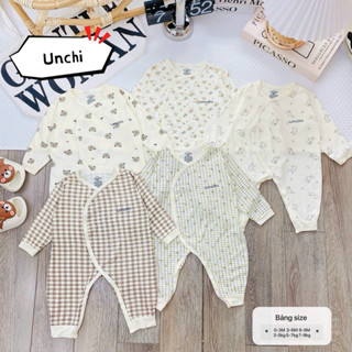 Body dài tay bộ body dài tay bé trai bé gái Unchi phong cách Hàn Quốc chất petit mềm mát thấm hút mồ hôi co dãn tốt