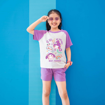 Set đồ cho bé gái cân nặng từ 15-40kg - Quần áo bé gái mùa hè thun cotton 95% -  Loza Kids FB77