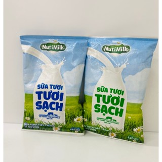 NutiMilk Sữa Tươi Tiệt Trùng Có Đường/Ít Đường/Không Đường Bịch 220ml