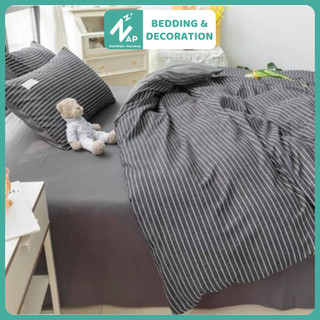 Bộ 4 Món Vỏ Chăn Ga Gối Cotton Tici Napbedding Hoạ Tiết Kẻ Caro Vintage Cao Cấp Freesize