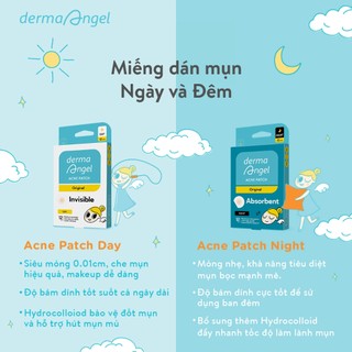 Combo 2 Miếng Dán Mụn Gom Cồi, Hút Mụn Mủ Dùng Ngày & Đêm Derma Angel Day & Night 12 pcs