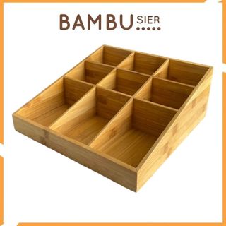 Khay tre chia ngăn đựng ly trà sữa cà phê