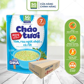 Thùng 30 gói Cháo Tươi Baby Tôm Rau Ngót Nhật Cà Rốt SGFood