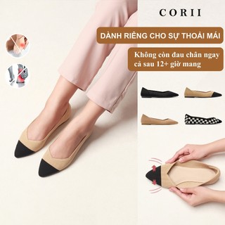 CORII - Giày Búp Bê Mũi Nhọn Happyride 3.0 Thời Trang và Thoải Mái Nhất - CR017 Đen và Kem