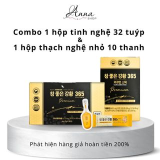 Combo tinh nghệ nano 365 hộp 32 tuýp và thạch nghệ collagen nano 365 hộp 10 thanh