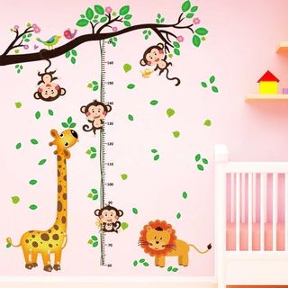 Decal dán tường cho bé, tranh dán tường cho bé đo chiều cao XH9268