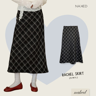 Chân váy dài khóa sau kẻ Naked by V - Rachel Skirt