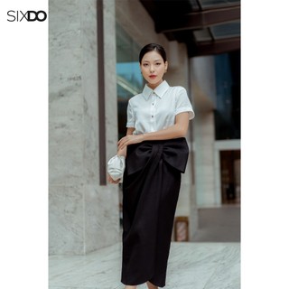 Chân váy đen phối nơ to sixdo