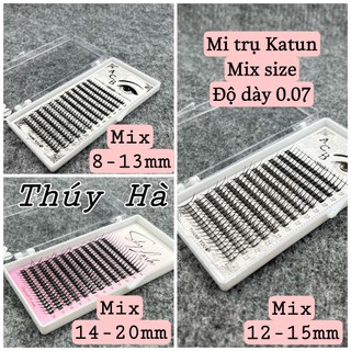 Mi trụ Katun dày 0.07 Mix (8-13mm,12-15mm,16-20mm)_12 line_nối mi thiết kế,mắt ướt_Thúy Hà