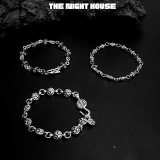  Vòng Tay Chorme Heart Mạ Bạc 925 Kiểu Dáng Cổ Điển,Lắc Tay Nam Nữ Kiểu Dáng Cổ Điển Phong Cách Hiphop The Night House 
