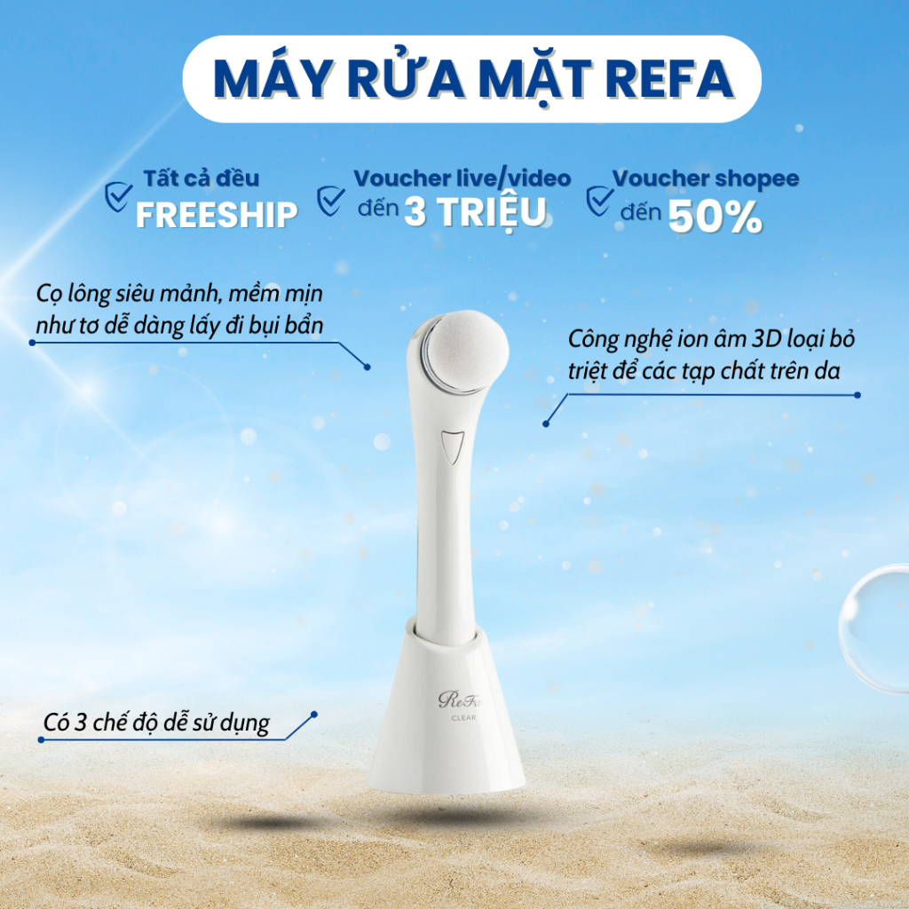 Máy Rửa Mặt Refa Clear 3D SONIC ION
