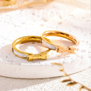 Nhẫn titan chữ h | chou accessories |