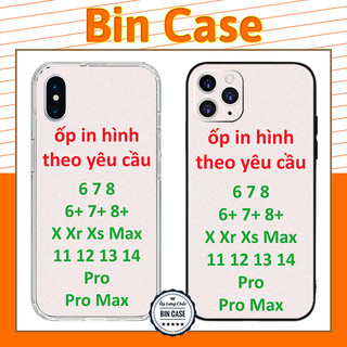 Ốp IN HÌNH THEO YÊU CẦU Chất Liệu Silicon Chống Sốc và Dẻo Viền Vuông iPhone 6 7 8 Plus X Xr Xs Max 11 12 13 14 Pro Max