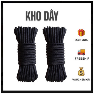 20 mét - Dây Dù tròn 3.5mm có lõi dệt mắc lớn + mềm vừa phải dùng làm macrame, căng lều, cột hàng