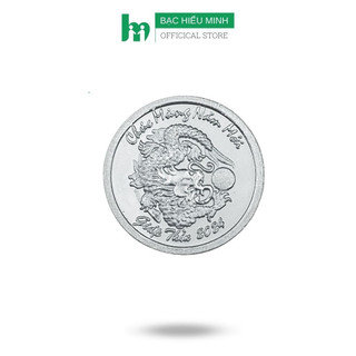 Đồng xu đánh gió cạo gió rồng 2024 bạc ta nguyên chất s99 đường kính 2,6cm chính hãng bạc hiểu minh xdg32s