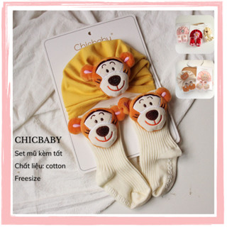 Set mũ turban kèm tất hình thú đáng yêu cho bé, bé trai, bé gái - LunaKids [Ảnh thật]