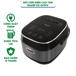 Nồi cơm điện cao tần Sharp KS-IH191V - Dung tích 1.8L - Công suất 1300W - Hàng chính hãng - Bảo hành 12 tháng