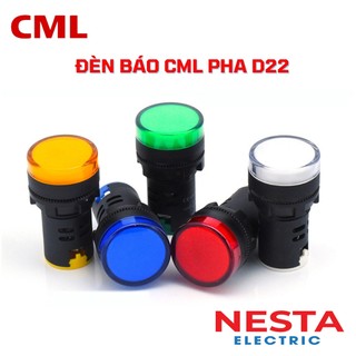 Đèn báo pha phi 22 xanh đỏ vàng cml