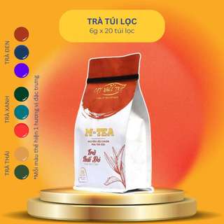 Trà túi lọc Thái Đỏ M-Tea 120g x 20 túi lọc Trà đen CAT NGHI TEA - Nguyên liệu pha trà đá, trà trái cây, trà sữa