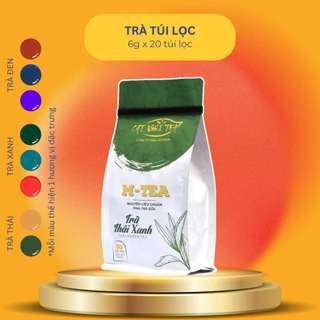 Trà túi lọc Thái Xanh M-tea 120g x 20 túi lọc Trà xanh CAT NGHI TEA - Nguyên liệu pha trà đá, trà trái cây, trà sữa