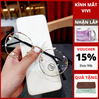 Gọng kính cận thời trang nữ cao cấp VE41 chất liệu kim loại, nhận cắt cận viễn loạn Kính mắt ViVi