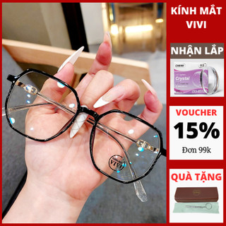 Gọng kính cận đa giác V2872 chất liệu nhựa dẻo cốt kim loại, nhận cắt cận viễn loạn Kính mắt ViVi
