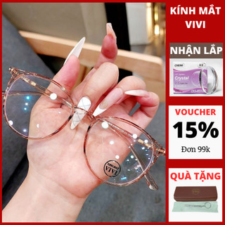 Gọng kính cận dẻo tròn VE18 - Nhựa dẻo hàn - Kính Mắt ViVi+ Nhận cắt cận viễn loạn
