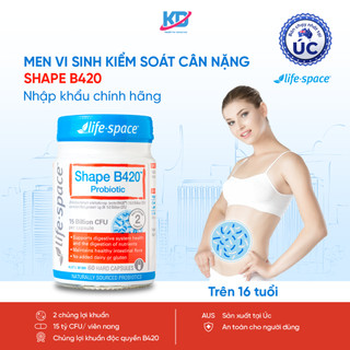 Men vi sinh hỗ trợ tiêu hóa và kiểm soát cân nặng Life Space Shape B420 Probiotic loại 60 viên