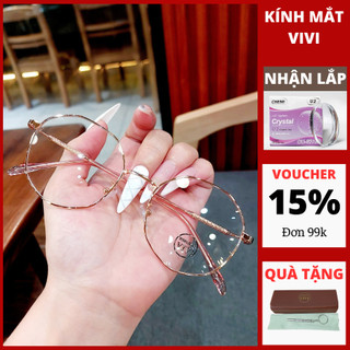 Gọng kính kim loại lục giác nam nữ hàn quốc VE03 ,Nhận cắt cận viễn loạn Kính mắt ViVi