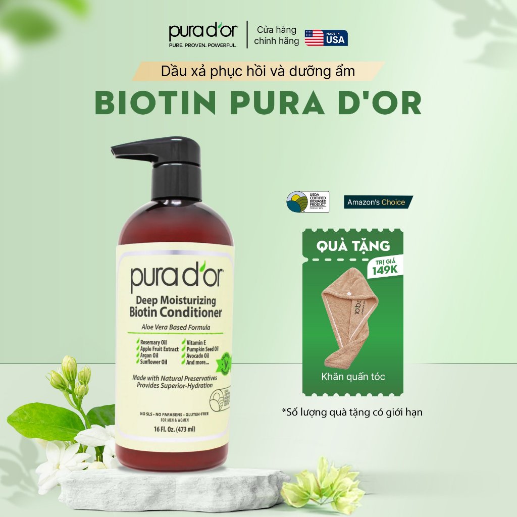 Dầu xả ngăn rụng tóc PURA D'OR Original Gold Label