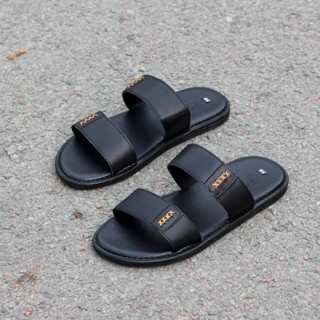 Dép nam sandal 2 quai ngang da bò thật chính hãng -  Dép da RL [H1]