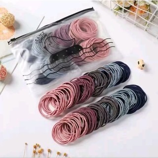 Combo 100 dây thun cột tóc co giãn tốt cho bạn gái nhiều màu