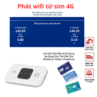 Phát wifi từ sim 4G, Cục phát wifi di động cầm tay kết nốt 10 thiết bị pin sử dụng 6 đến 8 tiếng tốc độ 150Mbps hàng HOT