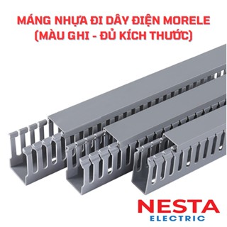 Máng Nhựa Đi Dây Điện MORELE - Màu Ghi (Thanh 1m). Đủ các kích thước