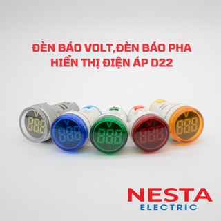 Đèn báo volt, đèn báo pha hiển thị điện áp phi 22