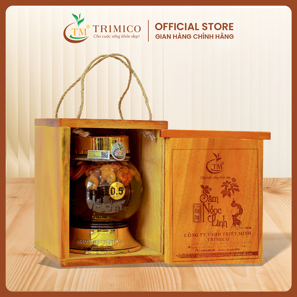 Sâm Ngọc Linh thái lát ngâm mật ong TRIMICO 500ml/hộp